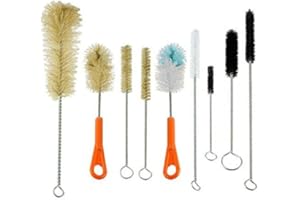 RAMPRO Ultimate Bottle & Tube Brush Cleaning Set 9 Sizes & Shapes - Natural & Synthetic Bristles by ProTool