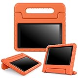 MoKo Case for Fire 7 2015 - Kids Shock Proof Convertible Handle Light Weight Super Protective Stand Cover for Amazon Fire Tablet (7 inch Display - 5th Generation, 2015 Release Only), ORANGE