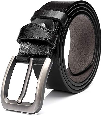 SUNAHEAD Men's Genuine Leather Belt Cut-to-Fit Casual Belts for Jeans 38mm Width
