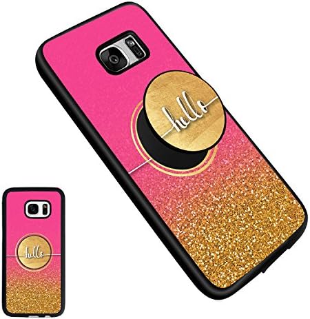 Hello Galaxy S7 Edge Personalized Case Unique Soft Ultralight Slim Cover, Newest Thin Anti-Drop TPU Protective Case with Pop Kickstand for Samsung Galaxy S7 Edge