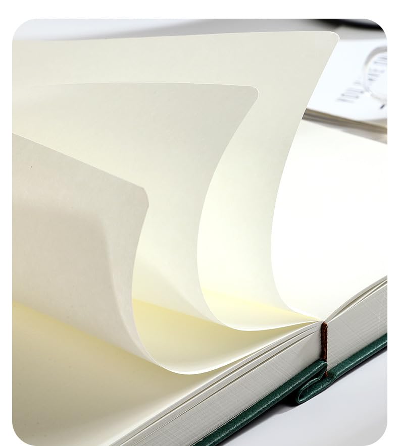 Journal Book A5 Verde com 365 Folhas, Journal Book em Capa de PU Impermeável, Ideal para Anotações Diárias, Planejamento Pessoal, Estudos, Trabalho e Uso em Viagens