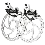 RUJOI Bike Disc Brake Kit, Aluminum Front and Rear Caliper, 160mm Rotor, Mechanic Tool-Free Pad Adjuster for Road Bike, Mountain Bike (2 Sets)