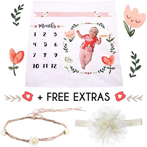 Sweetie Pie Monthly Baby Newborn Milestone Swaddling Blanket Photo Booth Backdrop Props 1-12 Months