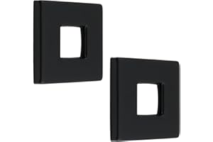 Antrader Shower Arm Flange Plate,Shower Arm Flange Stainless Steel Square Escutcheon Cover Plate for Shower Head Arms,0.98" ID x 2.56" OD (Black)