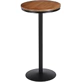 VILAVITA 42" Height Round Bar Table with Solid Wood Top and Sturdy Metal Base, Rustic Industrial Pub Table for Kitchen, Dining Room, Home, and Bistro