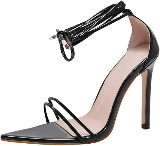 Amazon Farantasyハイヒール ビジネスカジュアル日常女性のカジュアルなファッションパーティー尖ったつま先ローマスタイルの靴サンダルハイヒール オープンつま先サンダルハイスティレットポンプスネークサンダル結婚式 オフィス デート 宴会 Farantasyハイヒール