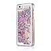 Glitter Case for iPhone 5S,Turpro Hard Transparent Clear Creative Funny 3D Quicksand Liquid Sparkles Glitter Bling Case with Stars for iPhone 5 5S(Silver)