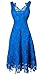 KIMILILY Women's V Neck Elegant Floral Lace Swing Bridesmaid Dress
