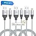 BYZ iPhone Charger Charging Cable 6ft Lightening Cable - 3 Pack iPhone Cable USB Sync & Charging Cord for iPhone 7 Plus 7 6S Plus 6 Plus SE 5S 5C 5, iPad 2 3 4 Mini, iPad Pro Air, iPod - Silver