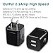 LOOGGO USB Wall Charger, 2-Pack Home Travel Dual USB 2.1AMP Wall Charger Plug Power Adapter Charger Block Cube for iPhone X/8/7/6 Plus, iPad, Samsung Galaxy S8/S7/S6 Edge, LG, ZTE, Motorola (Black)