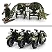 WW2 Army Soldiers with Motorcycles and Artillery - Military Building Block Toy