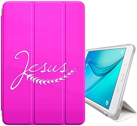 FJCases Christian Quotes Bible God Jesus Smart Cover Stand + Back Case with Auto Sleep/Wake Function for Samsung Galaxy Tab A - 8" (T350/T351/T355 Series)