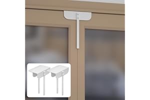 Huaodor Metal Bifold Door Lock - Adjustable Bifold Closet Door Lock（Fits 0.6" - 2" Bi-Fold Door）Bifold Door Child Safety Lock - Keep Children And Pets Away From Danger, No Need Install (White, 2)