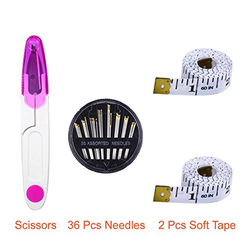 image for Paxcoo 50 Pcs Bobbins and Sewing Threads with 30 Pcs Sewing Needles, S