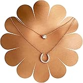 Yheakne Layered Lucky Horseshoe Necklace Gold Rhinestone Pendant Necklace Choker Luxury Solitaire Crystal Necklace Vintage U Shape Necklace Jewelry for Women