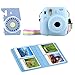 MoroTek 12 in 1 Fujifilm Instax Mini 8/8+ or Instax Mini 9 Accessories Bundles include Case/Album/Strap/3 Styles Frames/Selfie Lens/Filters /Stickers/Pen (Blue)