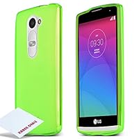 LG Leon Case, [Green] Slim & Flexible Anti-shock Crystal Silicone Protective TPU Gel Skin Case Cover + Free KarenDeals Microfiber Cloth