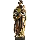 Avalon Gallery Saint Joseph with Child Resin Religious Statue, 8 Inch