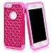 Style4U iPhone 6S Case, iPhone 6 Case, iPhone 6S / 6 Studded Rhinestone Crystal Bling Hybrid Armor Case Cover for Apple iPhone 6S / iPhone 6-1 HD Screen Protector 1 Stylus [Hot Pink/Hot Pink]