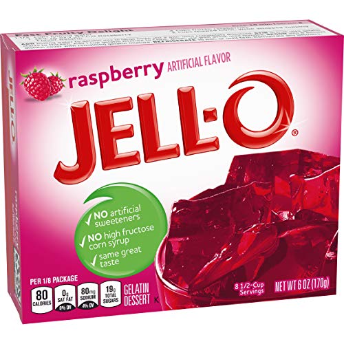 JELL-O RASPBERRY GELATIN MIX (6 OZ BOXES