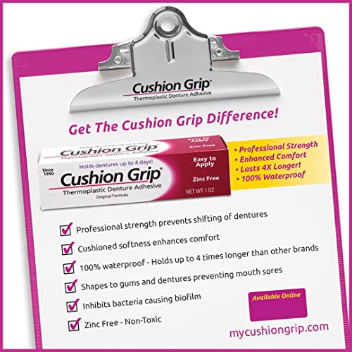 Cushion Grip Thermoplastic Denture Adhesive for Refitting and Tightening Loose Dentures [Not a