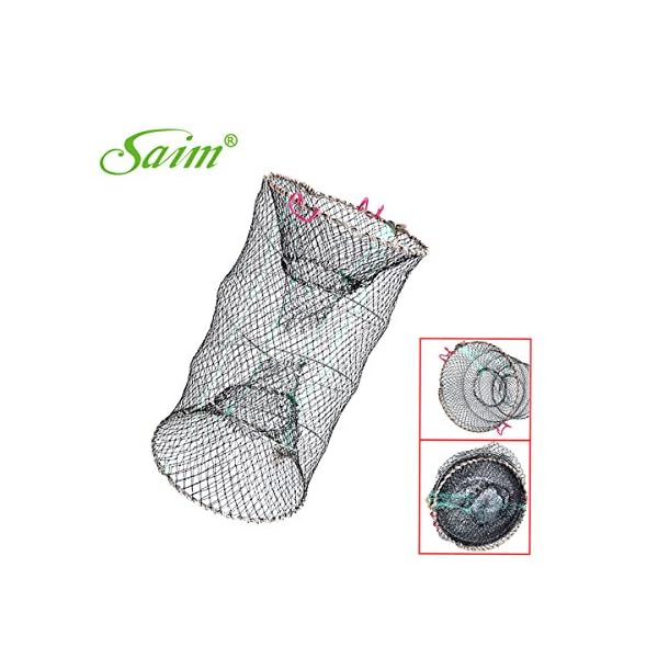 Saim-Crab-Crawfish-Lobster-Shrimp-Collapsible-Cast-Bait-Trap-Nylon-Net-25cm-x-45cm