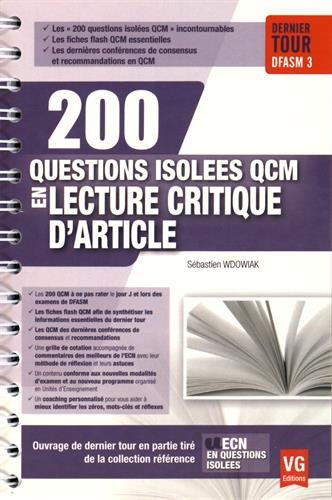 200 questions isolées QCM en lecture critique d'article