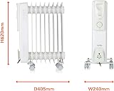 Warmlite 2000W Oil Filled Radiator 9 Fin 3 Settings Adjustable Timer WL43004YW view 6