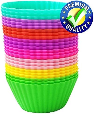 Silicone Baking Cups – Premium Quality – Non-Stick – Best 24 Cupcake Liners – Special Gift Packaging – Bonus Ebook – Enjoy