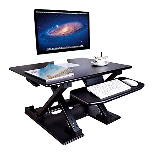 Smart & Art Height Adjustable Sit to Stand Computer Desk Standing Desk