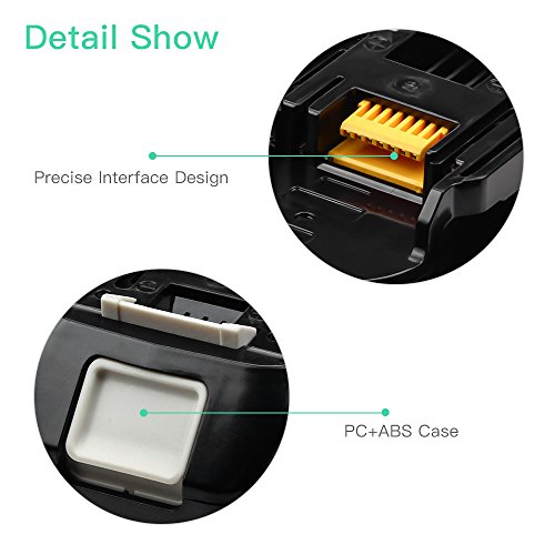 Dosctt BL1830B Replace for Makita 18V Lithium LXT Battery BL1860B BL1850B BL1840B 194204-5 LXT400 Cordless Tools with LED Power Display 2 Pack - Thumbnail 4