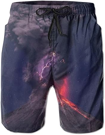 GUJL Volcano De Colima Beachwear Colorful Beach Shorts Cool Fishing