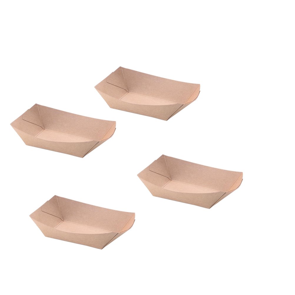 Toyvian 50pcs Paper Party Cartons Snack Boat Boxes Leakproof Take Out Containers for Lunch Salad ()