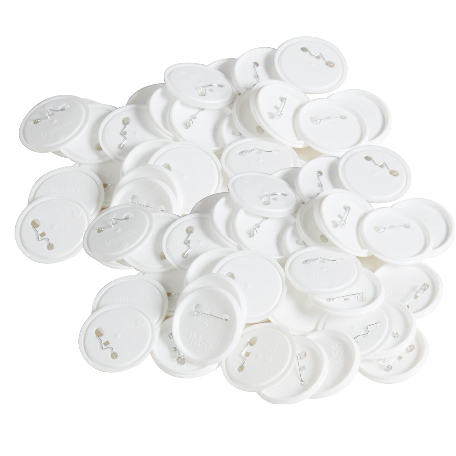 VEVOR 500 Sets 2.25 inch 58mm Pin Back Button Parts, DIY Round Button Badge Parts, Set Includes Metal Top, Plastic/Metal Button, Clear Film, and Blank Paper for Gifts Presents, Machine NOT Included