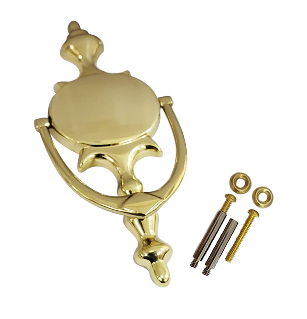 QCAA Solid Brass Door Knocker, 7-3/4", Polished Brass, 1 Pack, Made in Taiwan