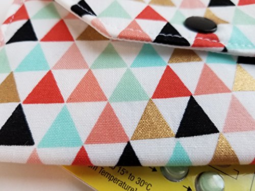 Birth Control Case with Snap Closure- Triangles and Gold - Thumbnail 2