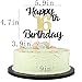 LVEUD happy birthday cake topper Black Font Golden Numbers 16th birthday happy Cake Topper -Birthday Party Decorations (16th)