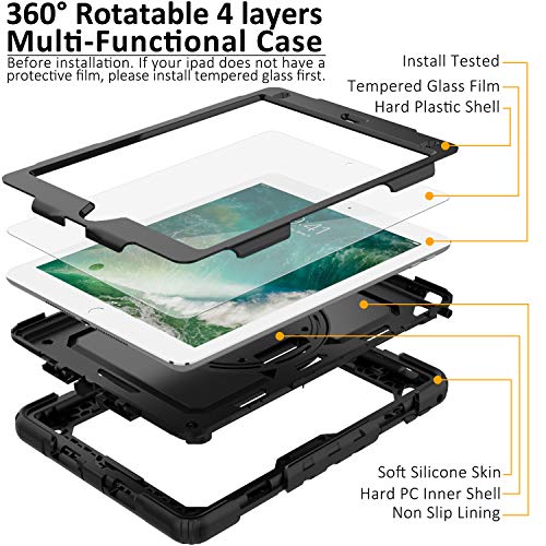 iPad 6th/5th Generation Case, iPad 9.7 Case 2018/2017, [Kid Proof
