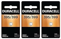 Duracell D395/399B Watch/Calculator Battery, 3 Pack