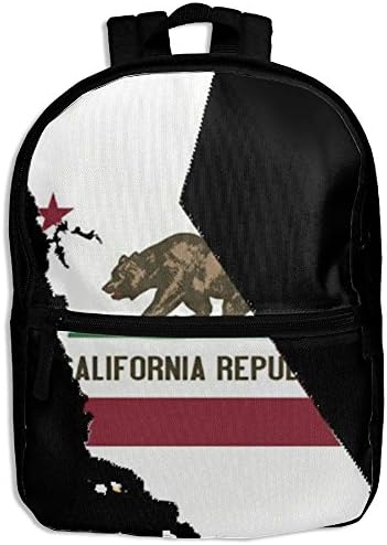 Kids Shoulder Backpack California Republic Adjustable 3D Printed School Bag For Boy Girl