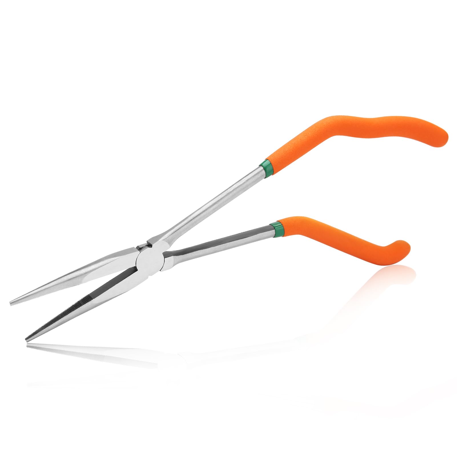 SPEEDWOX 11-Inch Pistol Grip Needle Nose Pliers Angled Needle Nose Pliers Long Nose Fishing Pliers Reduce Effort Multi Use Wire Stripper Wire Crimper Wire Cutters Needle Mouth Nozzle Pliers