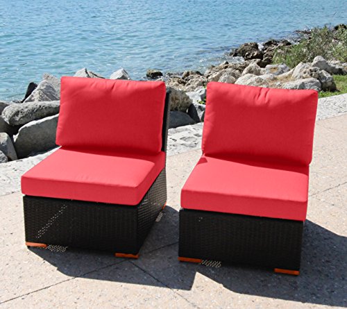 BHG W921722A136 Angelique Armless/Slipper Chair (2 Pack), Dura-Fast Red