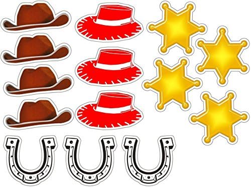 Cowboy Party Collection - Edible Image Cupcake Toppers - Set of 14 Precut - 1.5" Round