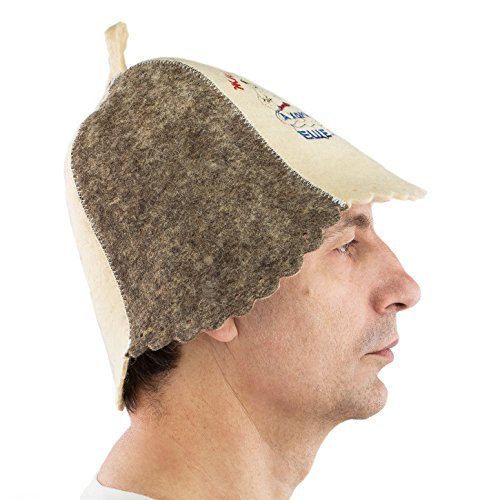 Eden Ukraine Wool Sauna Hat Embroidered In Russian "Jit Horosho"