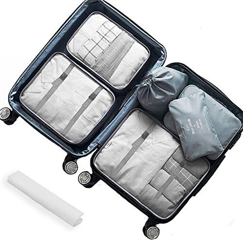 Lonew 7Pcs Packing Cubes, Travel Luggage Packing Organizers - Multi-functional Clothing Sorting Packages