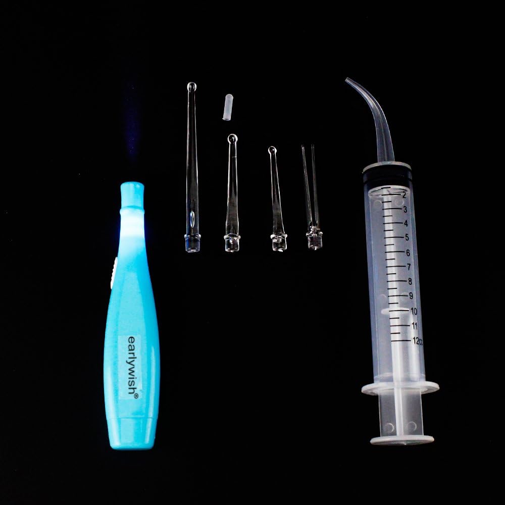 Earlywish Upgraded 6.75" Long LED Lighted Tonsil Stone Remover Tool, Blue, 5 Tips - Image 3
