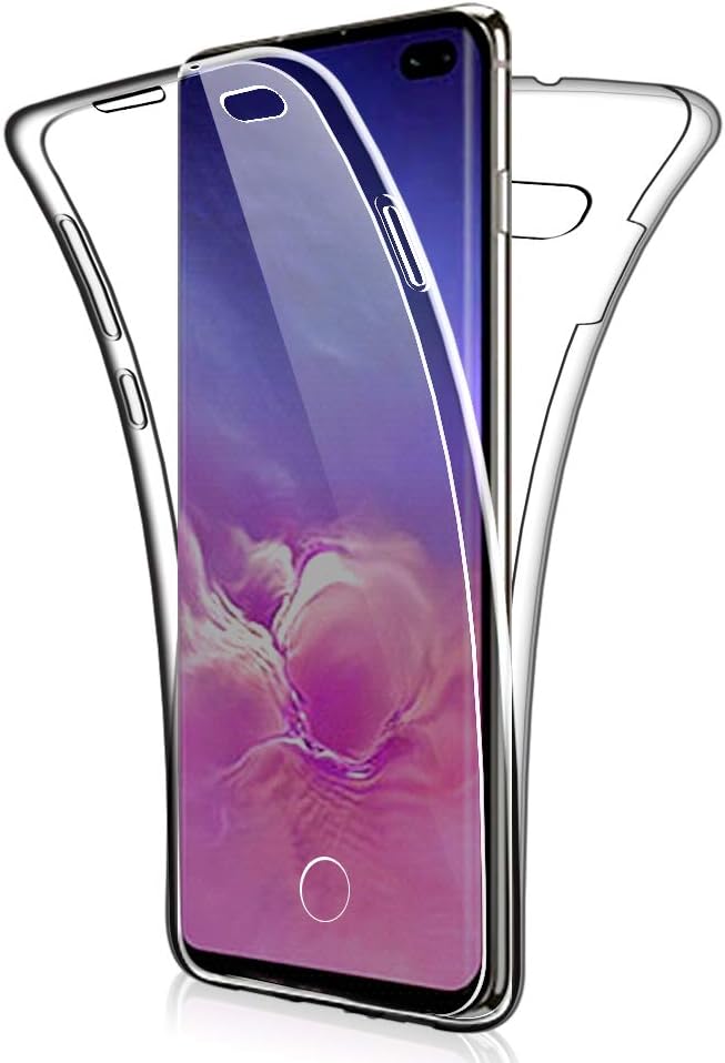 SDTEK Case Compatible with Samsung Galaxy S10+ Plus, Full Body Protection 360 Gel Phone Cover Clear Transparent Soft Silicone
