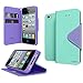 GPL Cellto Apple iPhone 4 iPhone 4S Premium Wallet Case [Dual Magnetic Flap] Diary Cover PU EPI Leather + Life Time Warranty - Mint Purple