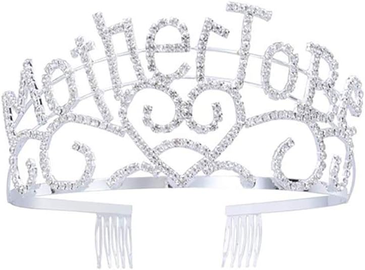 1pc Mother To Be Tiara Silver Hearts Crown Cute Headbands Baby Shower Favors Supplies Great Gift For New Mom