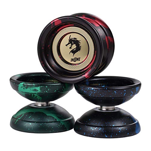 INONE Dragons Yoyo Unresponsive Yo-yos Aluminum Alloy Metal Yoyos (Flame)